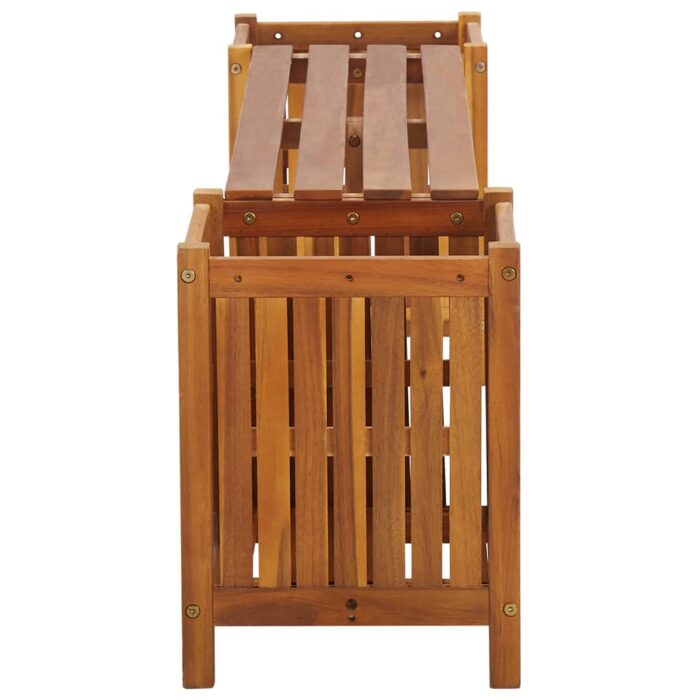 Banc de jardin avec 2 jardinières 150x30x40 cm Bois d'acacia – Image 2