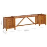 Banc de jardin avec 2 jardinières 150x30x40 cm Bois d'acacia – Image 4