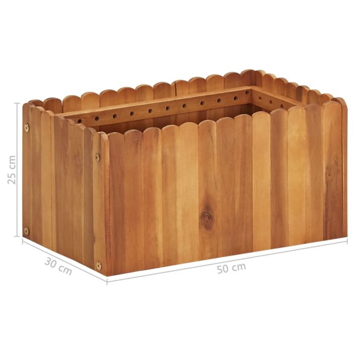 Lit surélevé de jardin 50x30x25 cm Bois massif d'acacia – Image 5