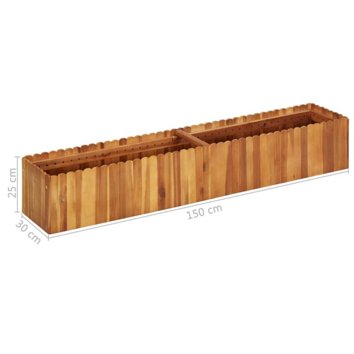 Lit surélevé de jardin 150x30x25 cm Bois massif d'acacia – Image 5