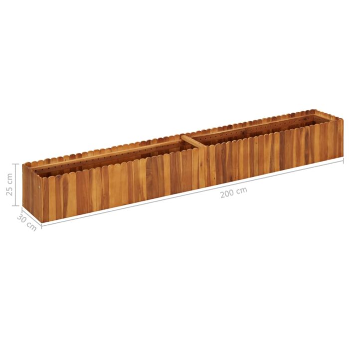Lit surélevé de jardin 200x30x25 cm Bois massif d'acacia – Image 5