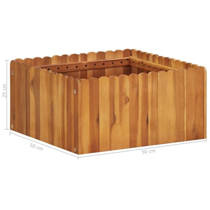 Lit surélevé de jardin 50x50x25 cm Bois massif d'acacia – Image 4