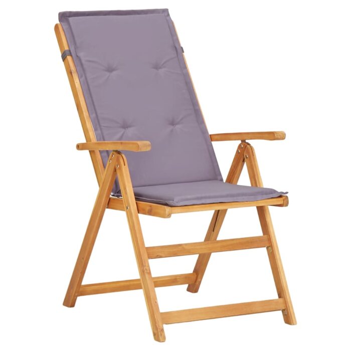 Chaises inclinables de jardin lot de 2 Bois solide d'acacia – Image 3