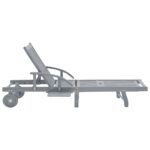 Chaise longue de jardin Gris Bois d'acacia solide – Image 2