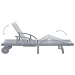 Chaise longue de jardin Gris Bois d'acacia solide – Image 4