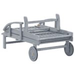 Chaise longue de jardin Gris Bois d'acacia solide – Image 5