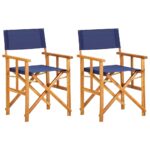 Chaises de metteur en scène lot de 2 Bois massif d'acacia bleu