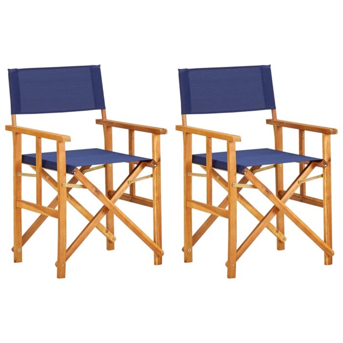 Chaises de metteur en scène lot de 2 Bois massif d'acacia bleu – Image 1
