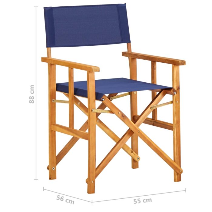 Chaises de metteur en scène lot de 2 Bois massif d'acacia bleu – Image 8