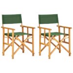 Chaises de metteur en scène lot de 2 bois massif d'acacia vert