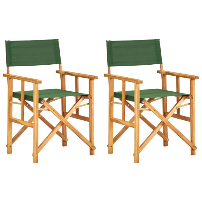 Chaises de metteur en scène lot de 2 bois massif d'acacia vert – Image 1