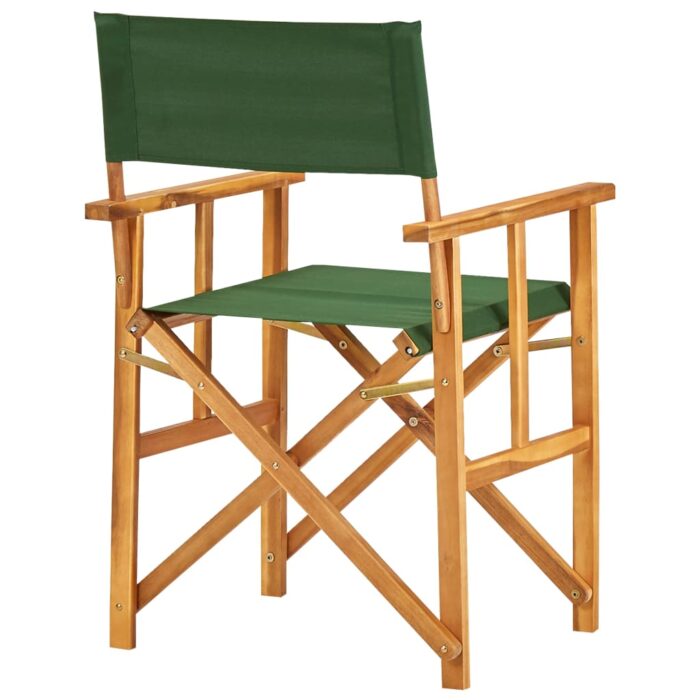Chaises de metteur en scène lot de 2 bois massif d'acacia vert – Image 4