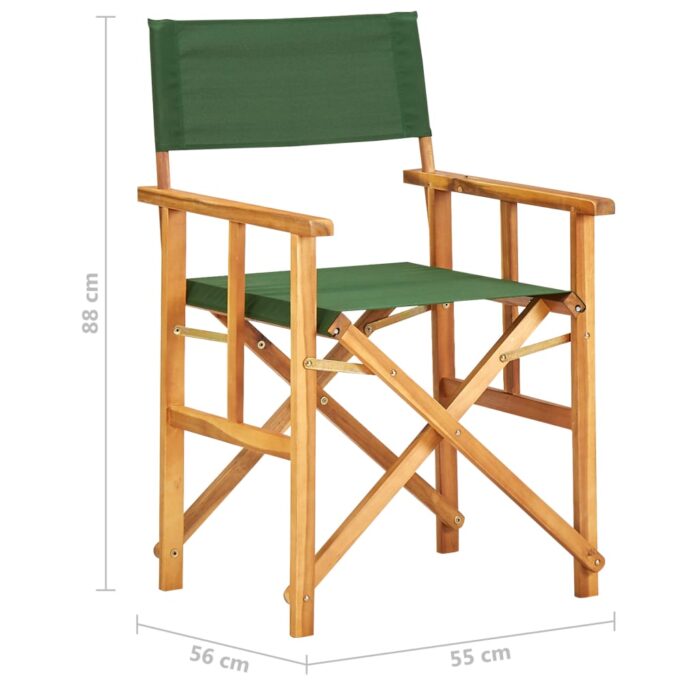 Chaises de metteur en scène lot de 2 bois massif d'acacia vert – Image 8