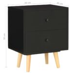 Tables de chevet 2 pcs Noir 40 x 30 x 50 cm Pin massif – Image 9