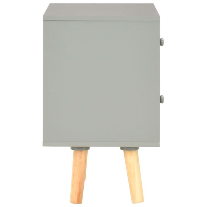 Tables de chevet 2 pcs Gris 40 x 30 x 50 cm Pin massif – Image 4
