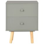 Tables de chevet 2 pcs Gris 40 x 30 x 50 cm Pin massif – Image 5
