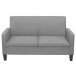 Ensemble de canapés 2 pcs tissu gris clair – Image 4