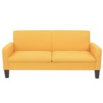 Ensemble de canapés 2 pcs Tissu Jaune – Image 2