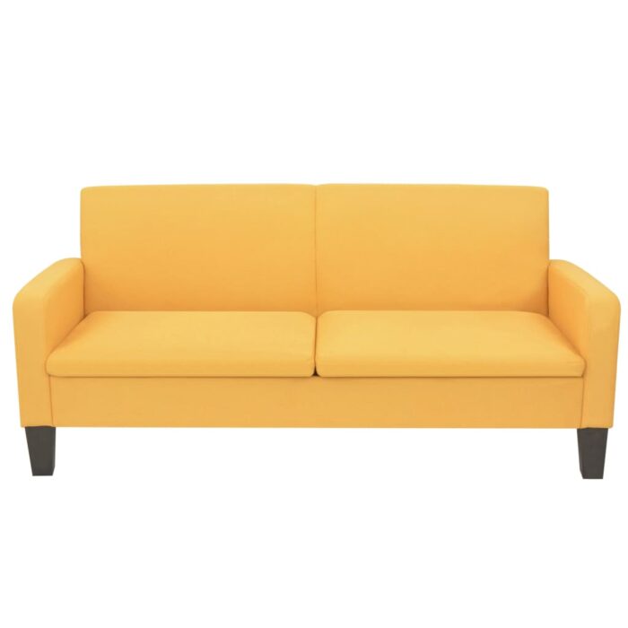 Ensemble de canapés 2 pcs Tissu Jaune – Image 2