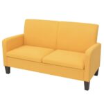 Ensemble de canapés 2 pcs Tissu Jaune – Image 3