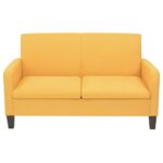 Ensemble de canapés 2 pcs Tissu Jaune – Image 4