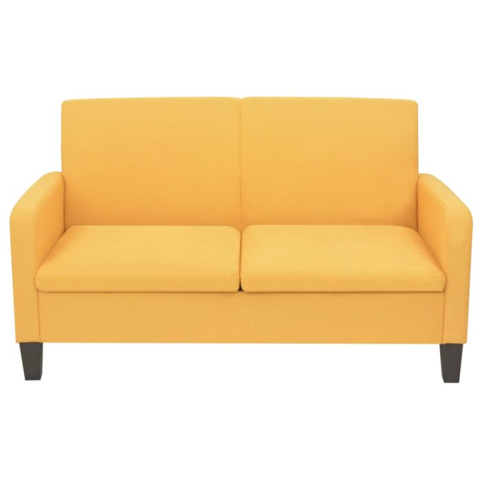 Ensemble de canapés 2 pcs Tissu Jaune – Image 4
