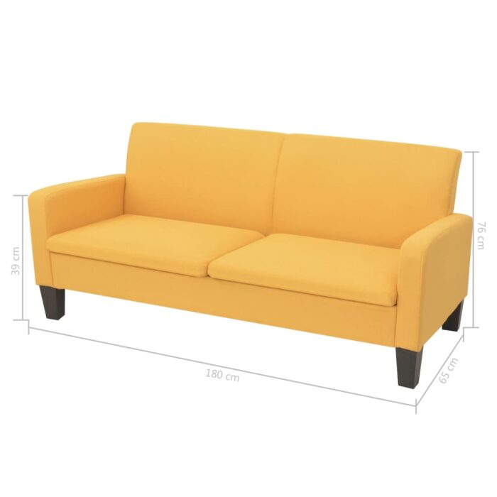 Ensemble de canapés 2 pcs Tissu Jaune – Image 6