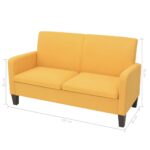 Ensemble de canapés 2 pcs Tissu Jaune – Image 7