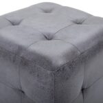 2 pcs Poufs Gris 30 x 30 x 30 cm Similicuir daim – Image 3