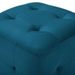 2 pcs Poufs Bleu 30 x 30 x 30 cm Tissu velours – Image 3