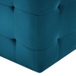 2 pcs Poufs Bleu 30 x 30 x 30 cm Tissu velours – Image 4