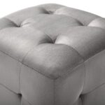 2 pcs Poufs Gris 30 x 30 x 30 cm Tissu velours – Image 3