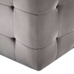 2 pcs Poufs Gris 30 x 30 x 30 cm Tissu velours – Image 4