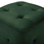 2 pcs Poufs Vert 30 x 30 x 30 cm Tissu velours – Image 3