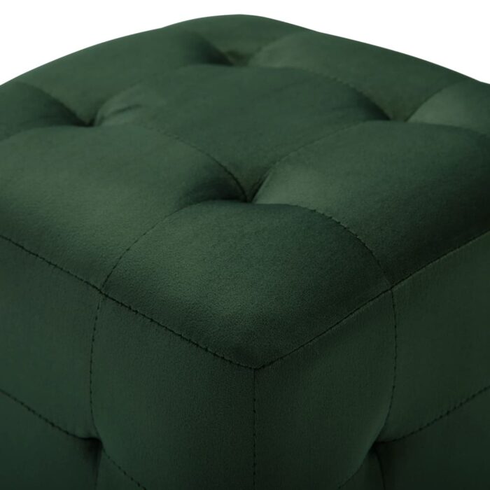 2 pcs Poufs Vert 30 x 30 x 30 cm Tissu velours – Image 3