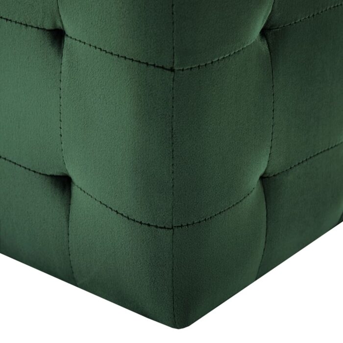 2 pcs Poufs Vert 30 x 30 x 30 cm Tissu velours – Image 4