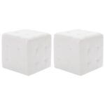 Poufs 2 pcs Blanc 30 x 30 x 30 cm Similicuir