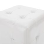 Poufs 2 pcs Blanc 30 x 30 x 30 cm Similicuir – Image 3