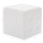 Poufs 2 pcs Blanc 30 x 30 x 30 cm Similicuir – Image 4