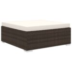 Salon de jardin 4 pcs avec coussins Résine tressée Marron – Image 4