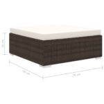 Salon de jardin 4 pcs avec coussins Résine tressée Marron – Image 8