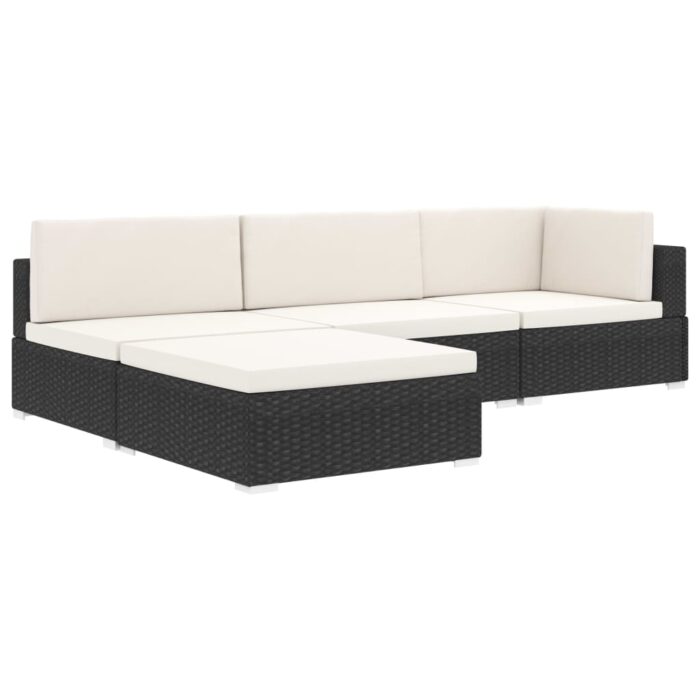 Siège central sectionnel 1 pc et coussins Résine tressée Marron – Image 11