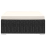 Repose-pied sectionnel 1 pc avec coussin Résine tressée Noir – Image 2