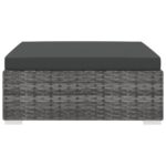 Repose-pied sectionnel 1 pc avec coussin Résine tressée Gris – Image 2