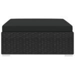 Repose-pied sectionnel 1 pc avec coussin Résine tressée Noir – Image 2