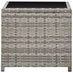 Table basse Gris 45x45x40 cm Résine tressée et verre – Image 2