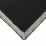 Table basse Gris 45x45x40 cm Résine tressée et verre – Image 3