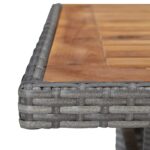 Table d'extérieur Gris Résine tressée et bois d'acacia solide – Image 3