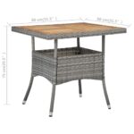 Table d'extérieur Gris Résine tressée et bois d'acacia solide – Image 4