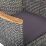 Chaises à manger de jardin lot de 2 Résine tressée Gris – Image 3